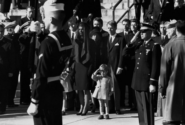 Kennedy Family with John Jr. Saluting His Father's Casket