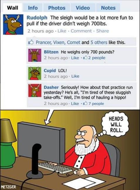 Funny Christmas photos Santa on Facebook