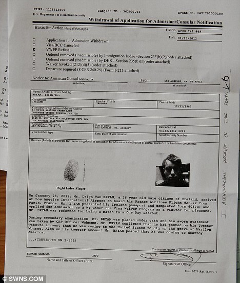 Leigh Van Bryan paperwork