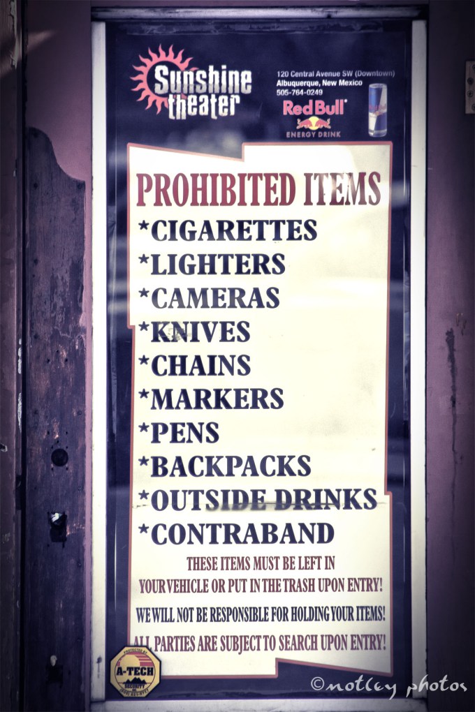 Photo Project 365 012312 Sign outside of Sunshine Theaere Albuquerque