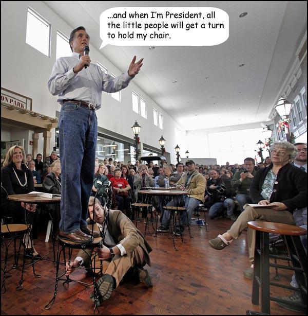 mitt having chair held for him