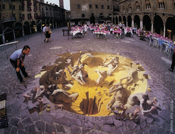 3D Street Chalk Art_Dies Irae - Kurt Wenner