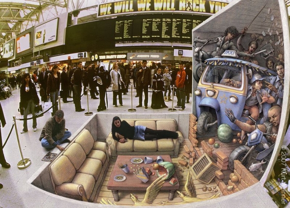 3D Street Chalk Art_Sky Comp - Kurt Wenner