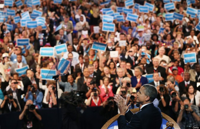 Democratic National Convention Barack Obama speaking 2 audience