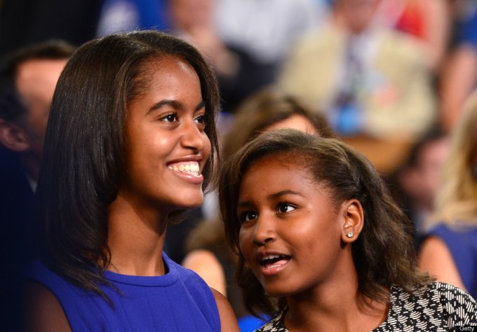 Democratic National Convention Barack Obama speaking 5 his girls