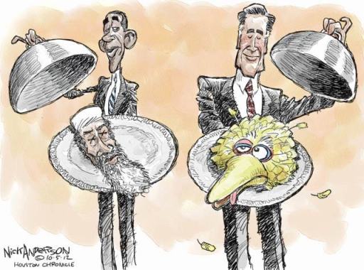 Obama head of Bin Laden Romney head of Big Bird