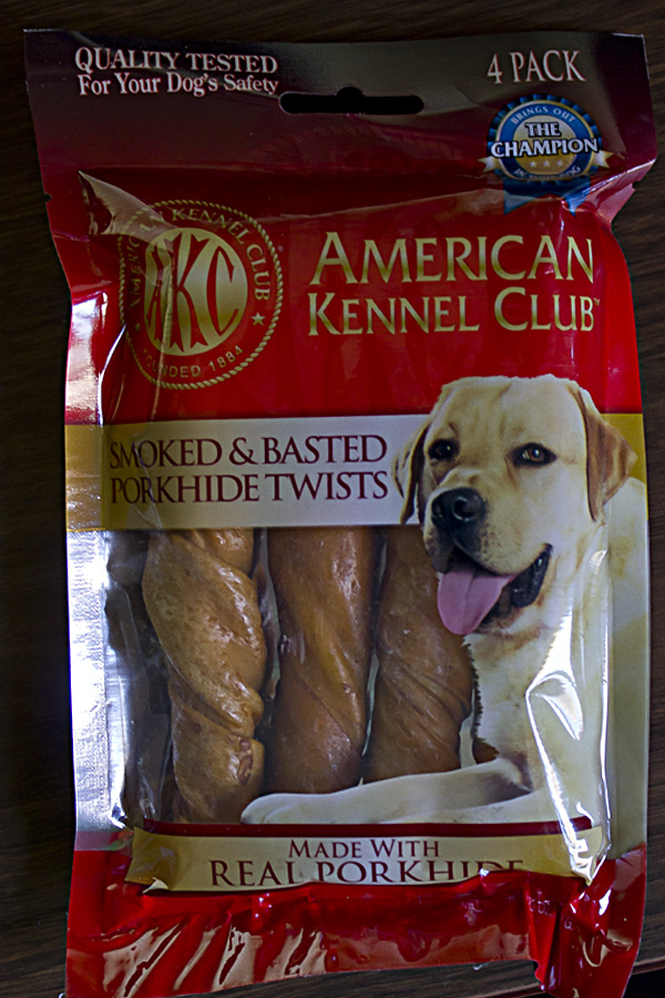 Rawhide from China Used by Permission of AKC Front of package