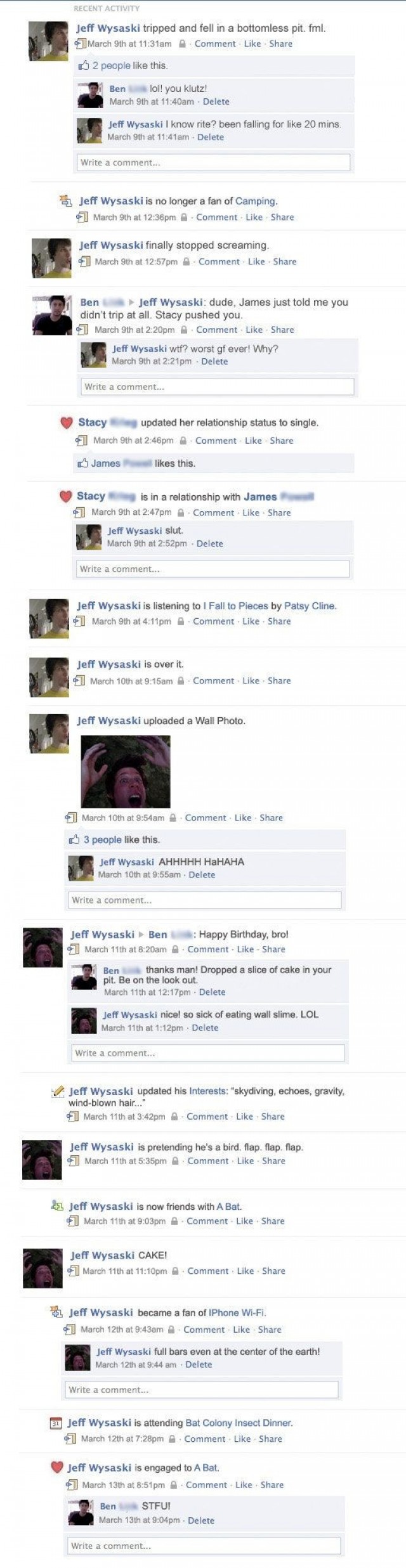 Funny Facebook post tripped and fell into a bottomless hole