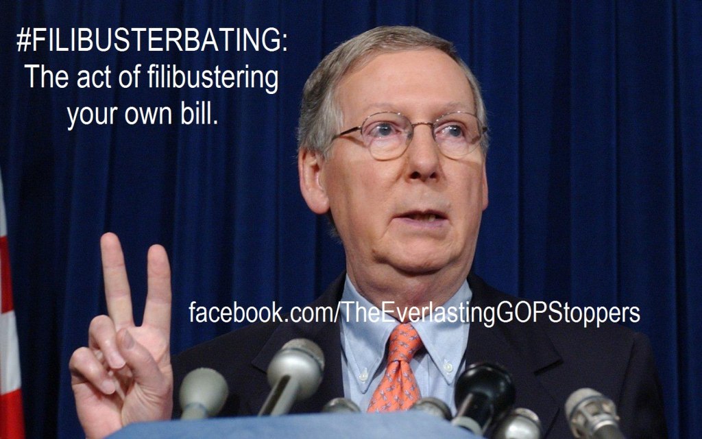 Mitch McConnell Filibusterbating his own bill