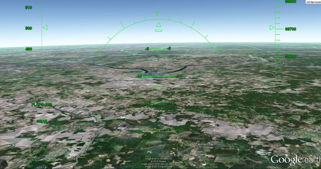 Google Earth flight simulator