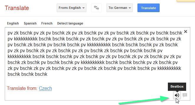 Google translate beat box