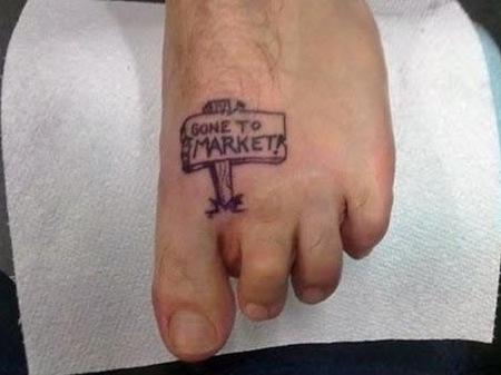 missing toe tattoo piggy went to market