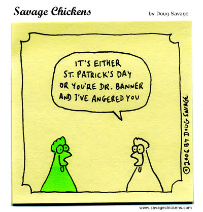 st patricks day cartoon green chicken hulk