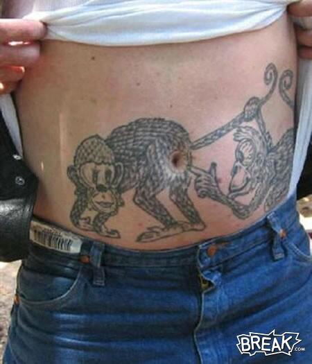 tattoo navel is monkey's butt