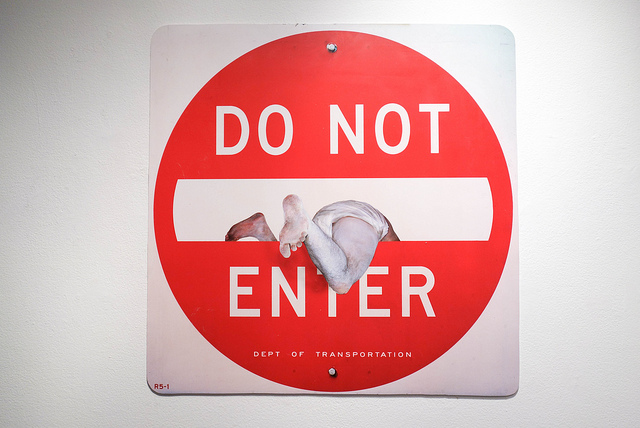 do not enter sign 3d baby crawling in sign