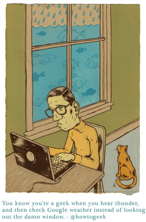 cartoon computer geek humor thunder online weather google