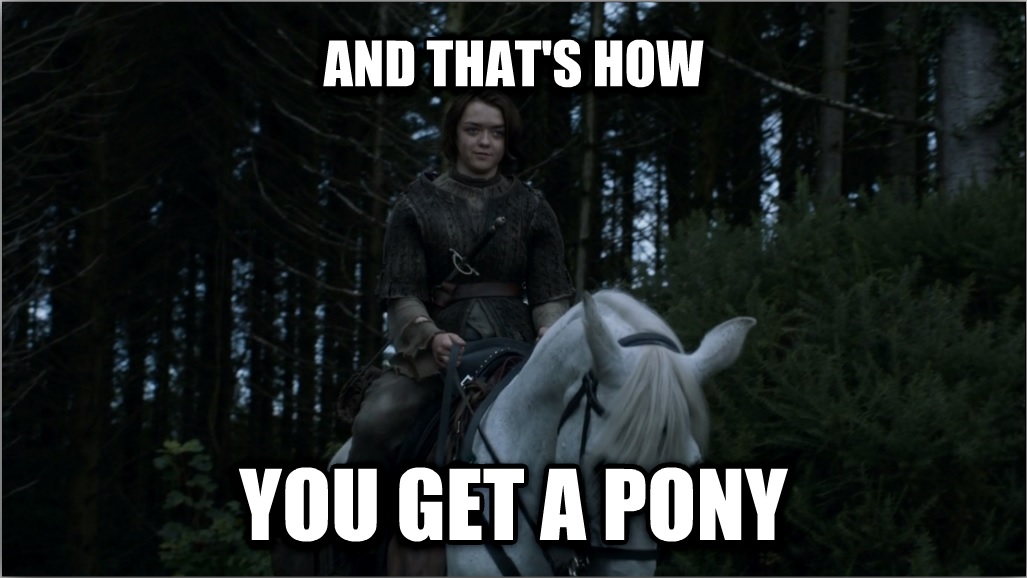 Game of Thrones meme.