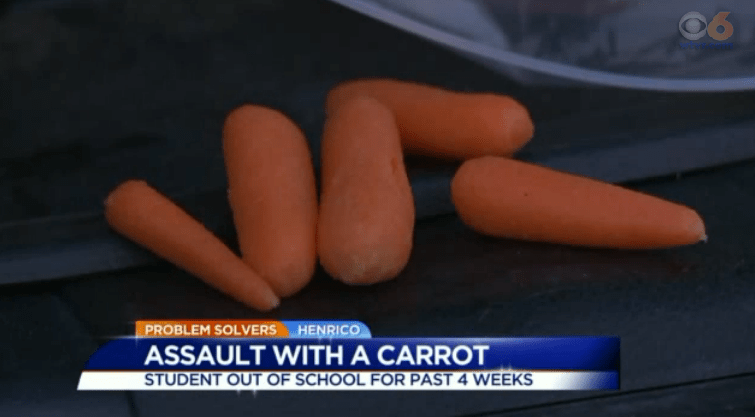 14-year-old girl may be charged with assault and battery — with a baby&nbsp;carrot