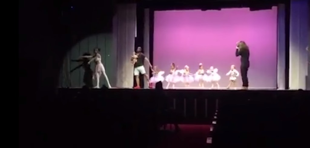Dad joins in daughter’s ballet rehearsal to save the&nbsp;day