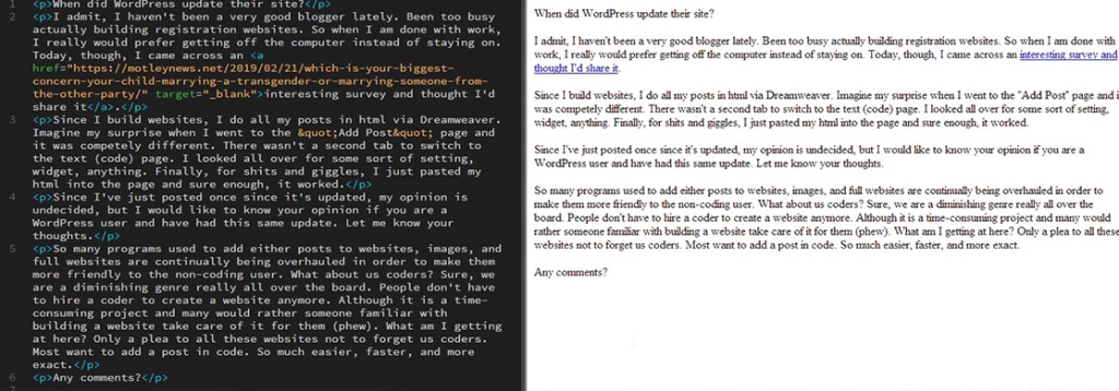 When did WordPress update their&nbsp;site?